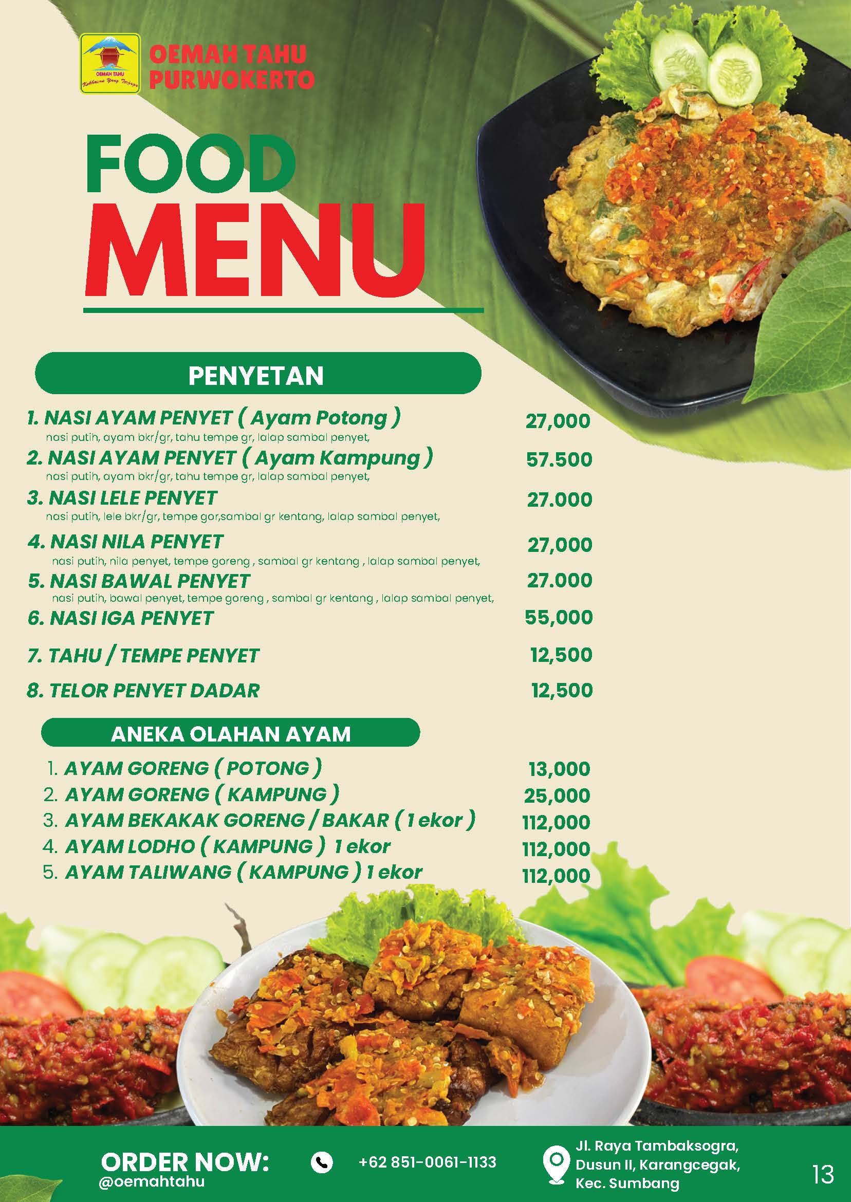PENYETAN, OLAHAN AYAM